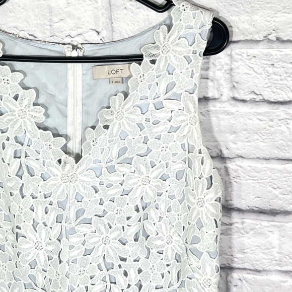 LOFT Sleeveless Floral Lace Midi Tulip Style Dress Spring Summer Ladies Size 8 - Picture 1 of 12